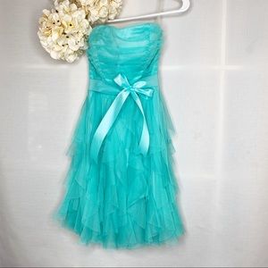 Tease Me Ruffled Strapless Wedding Party Prom Dress